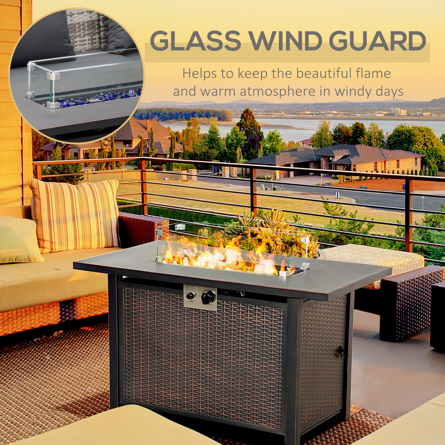 43 Inch Outdoor Fire Pit – Modern Design - Image 3