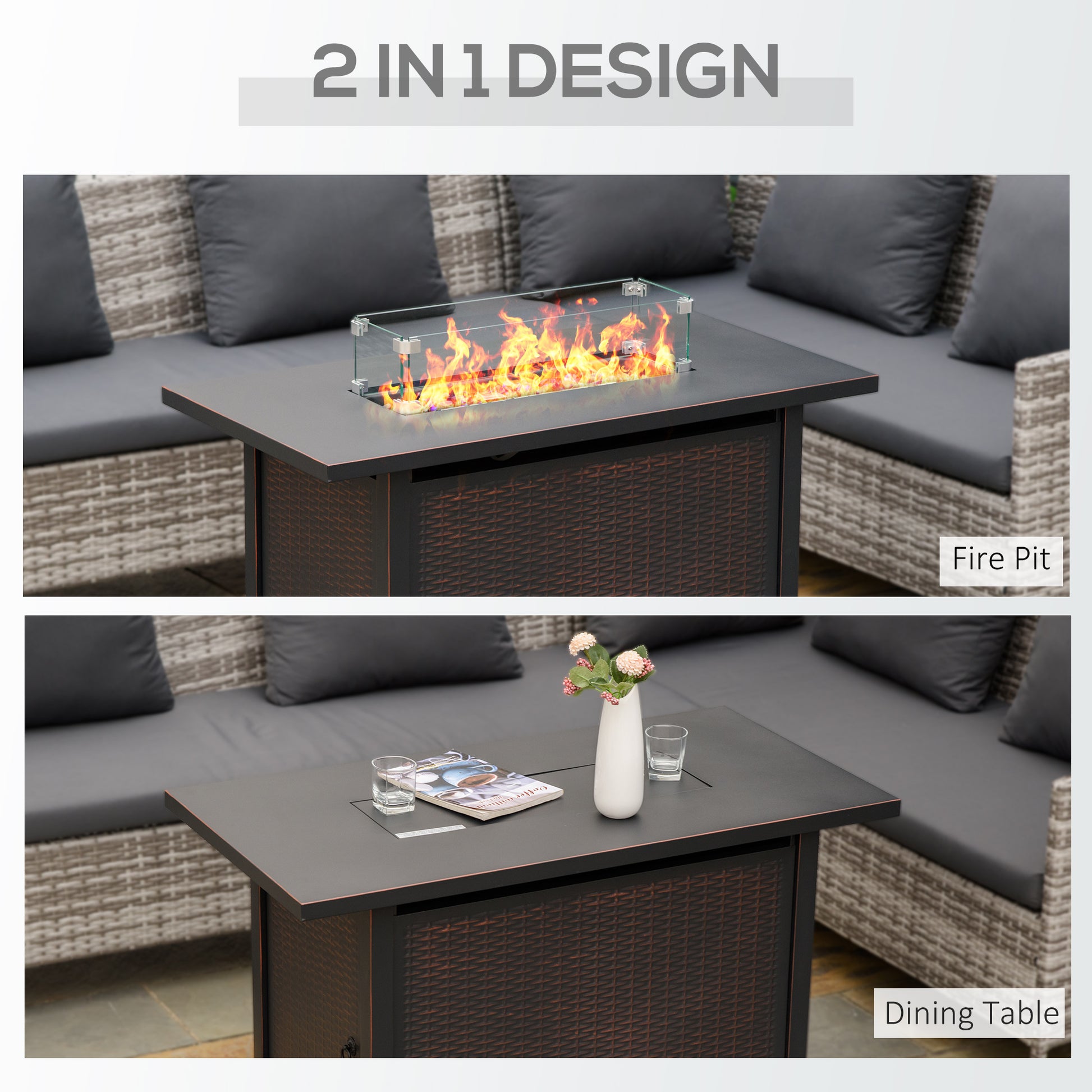 43 Inch Outdoor Fire Pit – Modern Design - Image 2