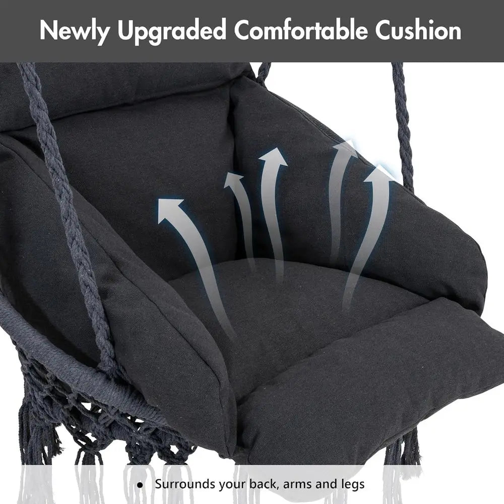 Swing Chair with Stand and Cushion - Image 5