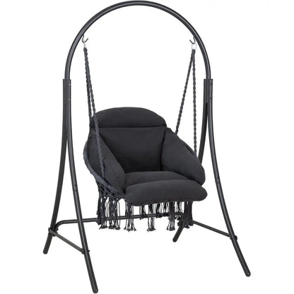 Swing Chair with Stand and Cushion - Image 1