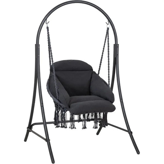 Swing Chair with Stand and Cushion