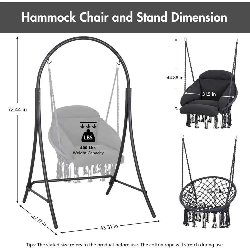 Swing Chair with Stand and Cushion - Image 6