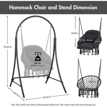 Swing Chair with Stand and Cushion - Image 6